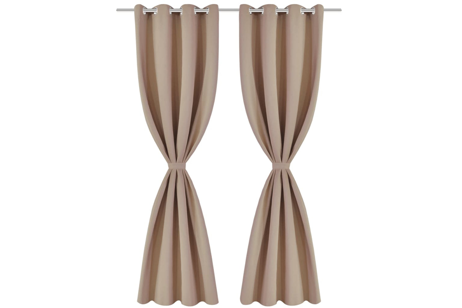 vidaXL 132201 Blackout Curtains 2 Pcs With Metal Eyelets 135x175cm Cream-2
