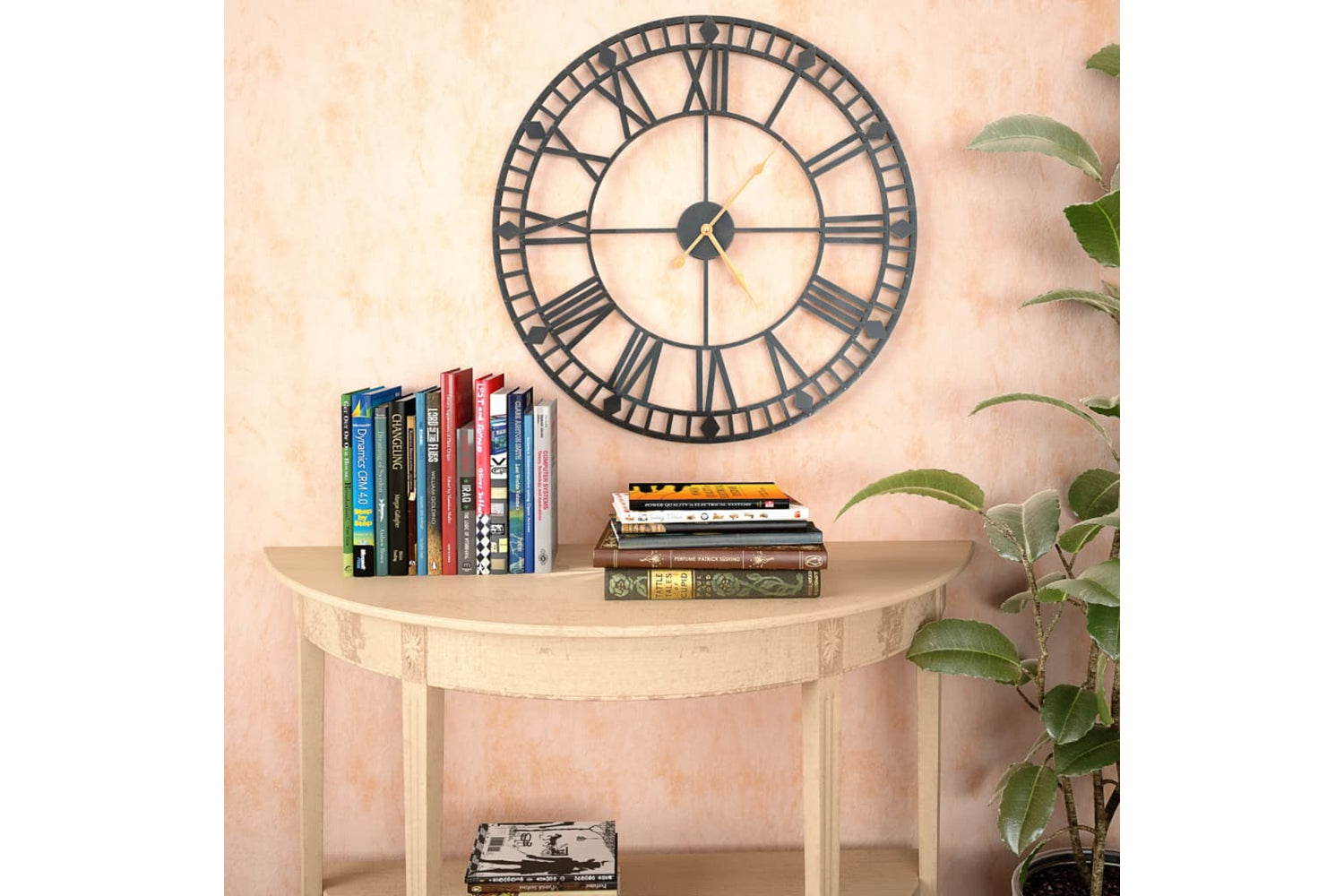 Vidaxl 50645 Vintage Wall Clock Metal 60 cm | Black/Gold-2