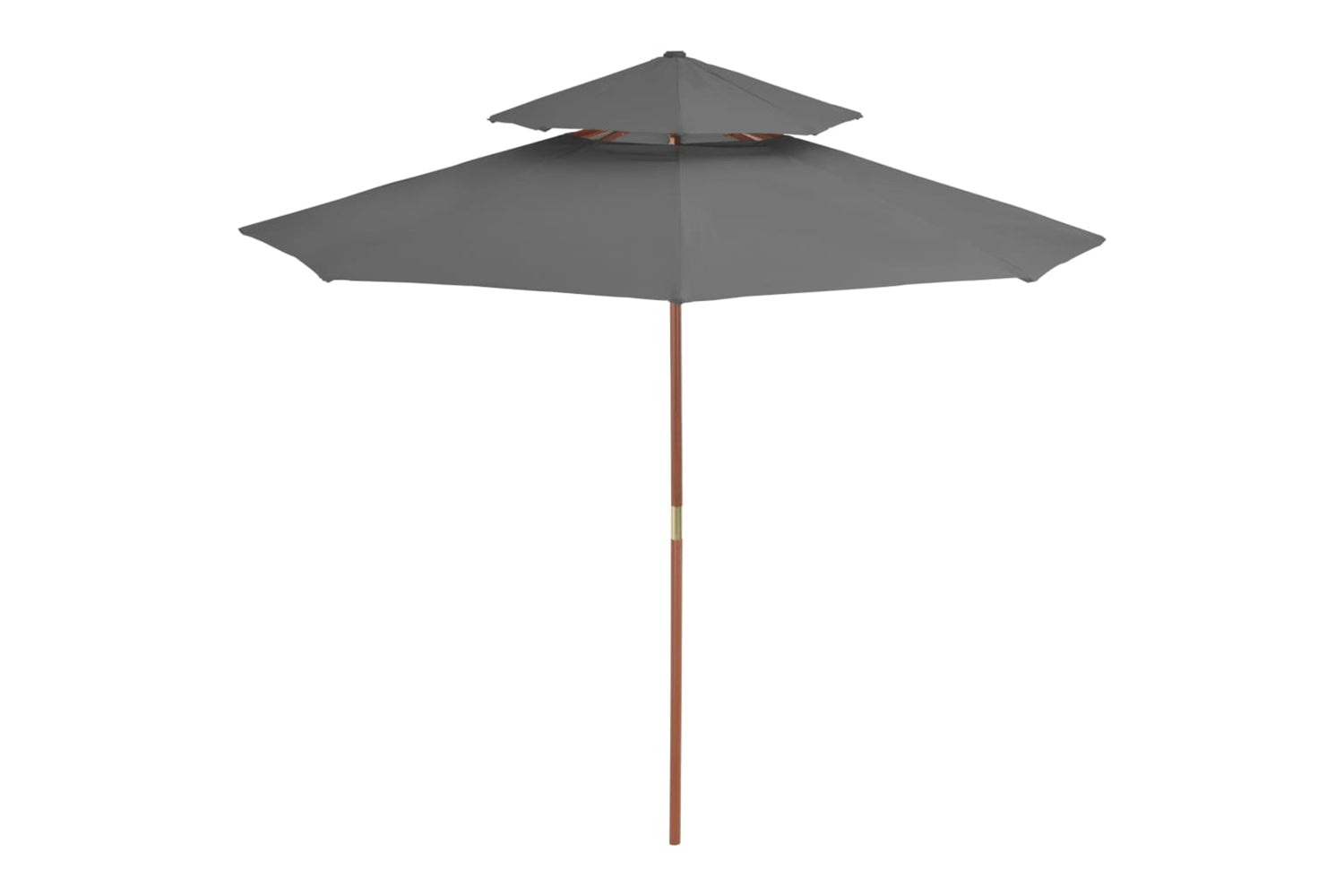vidaXL 44519 Double Decker Parasol With Wooden Pole 270cm Anthracite-2