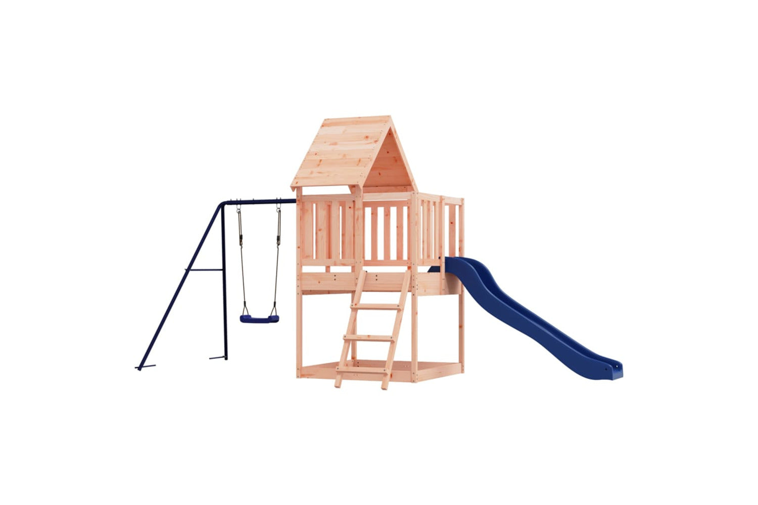 Vidaxl 3155937 Playhouse With Slide Ladder Swing Solid Wood Douglas-7