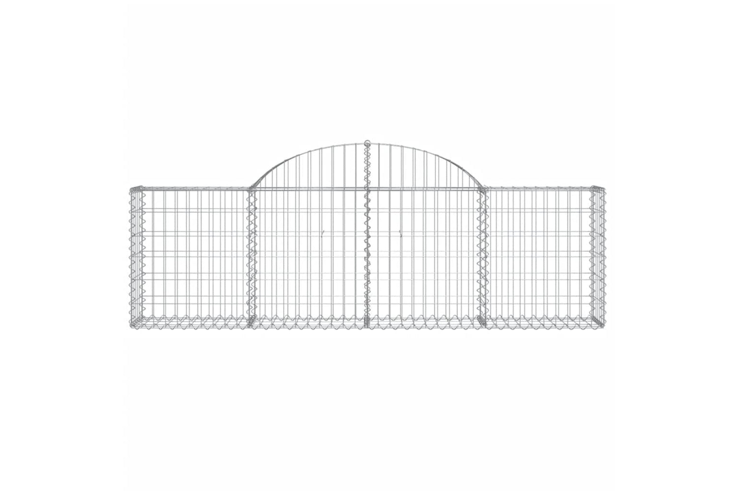 vidaXL 3146075 Arched Gabion Baskets 9 Pcs 200x30x60/80cm Galvanised Iron-3