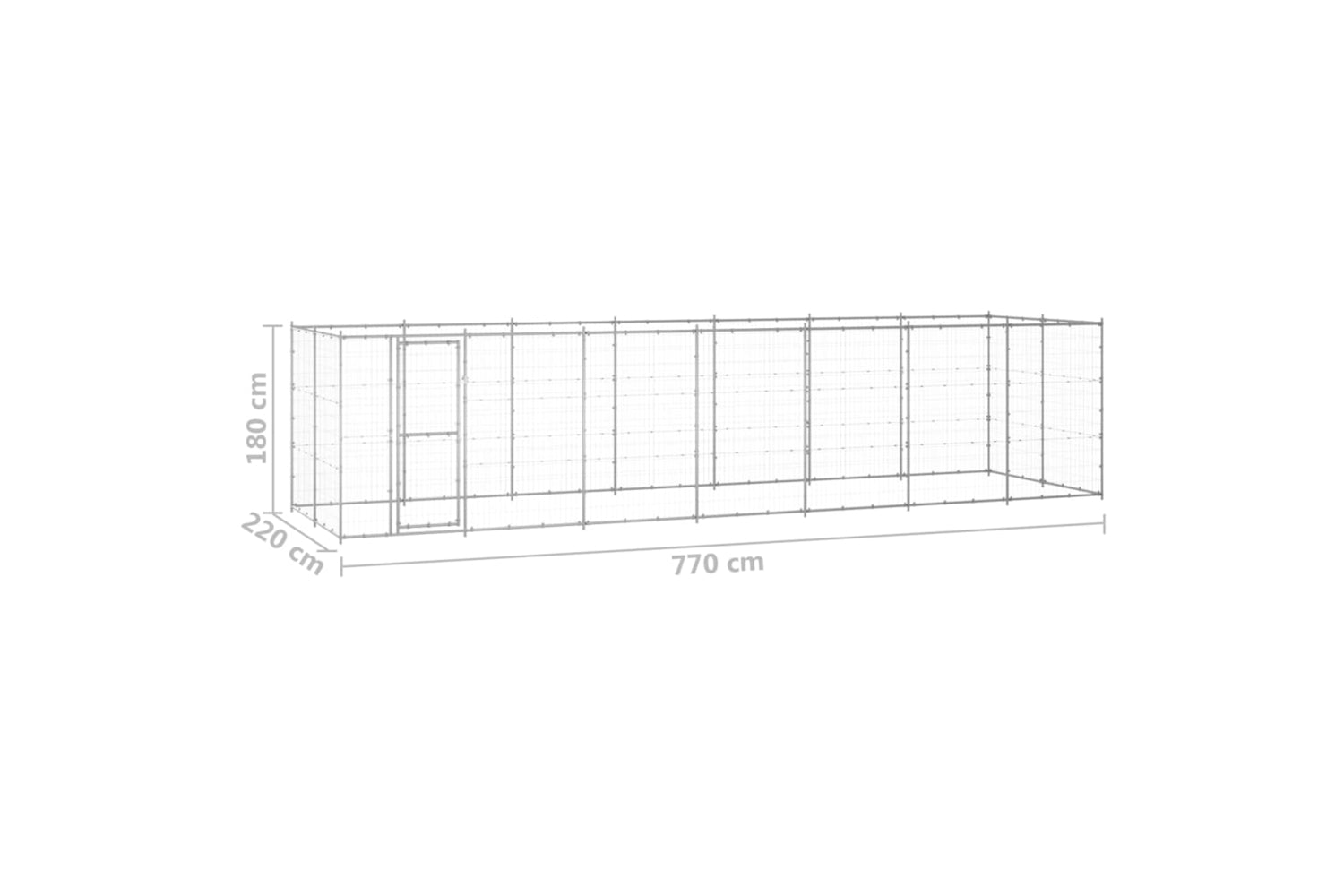 Vidaxl 3082310 Outdoor Dog Kennel Galvanised Steel 16.94 M2-6