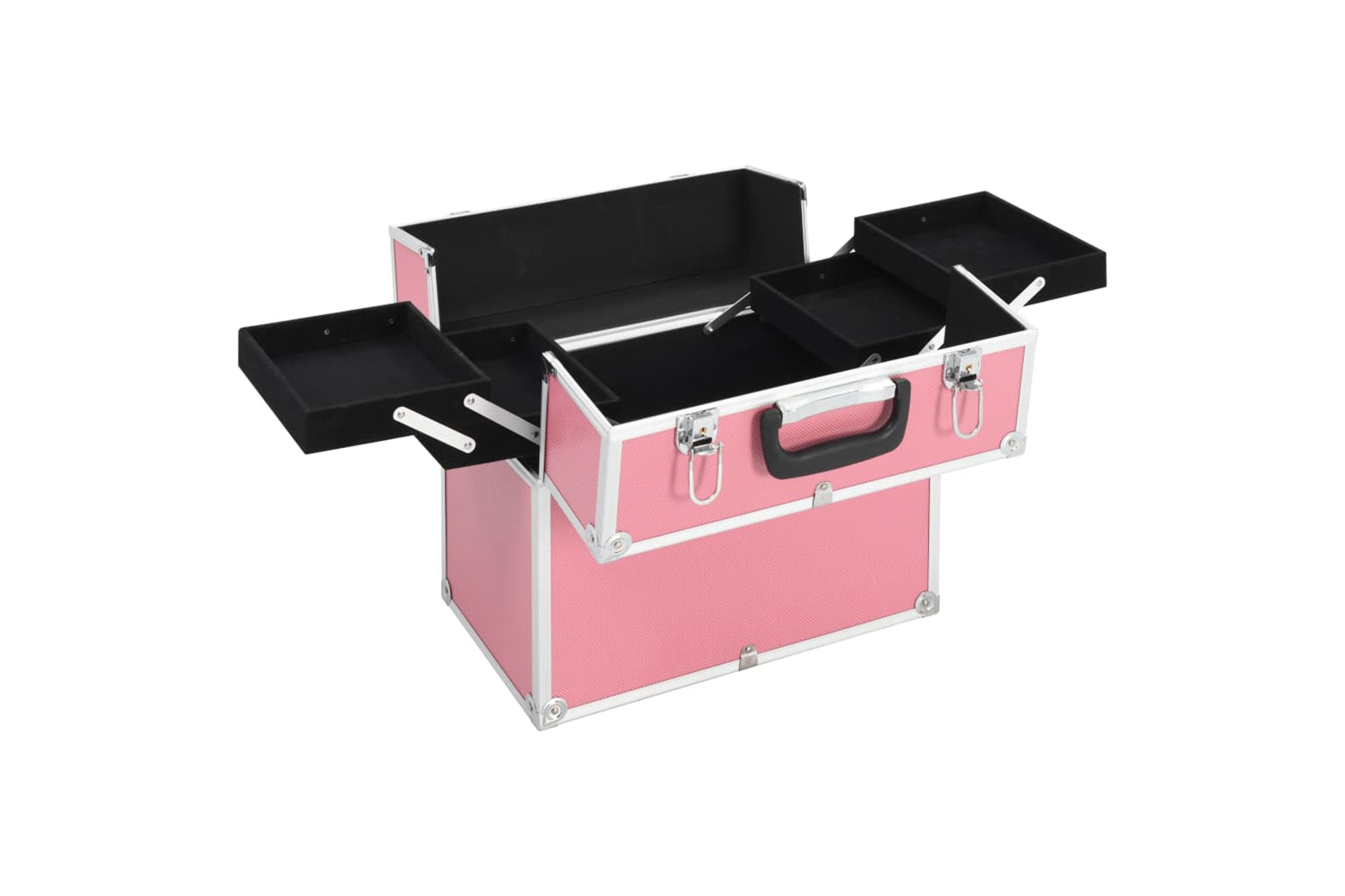 vidaXL 91834 Make-up Case 38x23x34cm Pink Aluminium-2