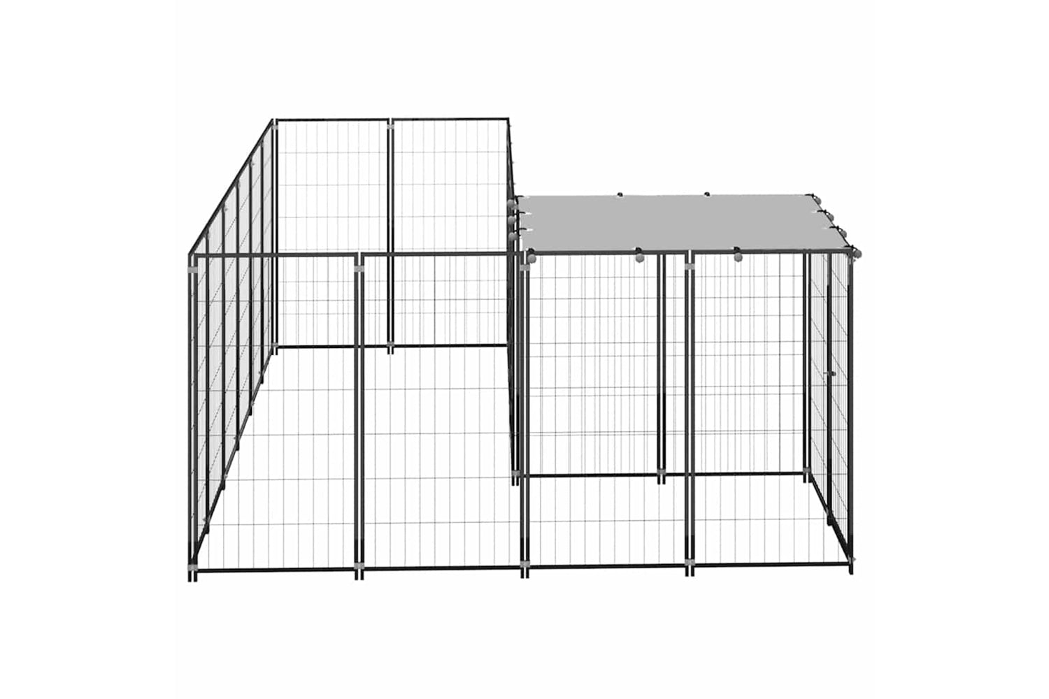 Vidaxl 3082211 Dog Kennel Black 4.84 M2 Steel-3