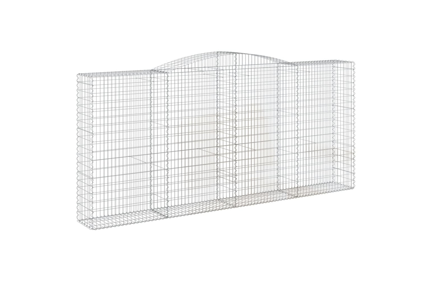 vidaXL 3147048 Arched Gabion Baskets 2 Pcs 400x50x180/200cm Galvanised Iron-2