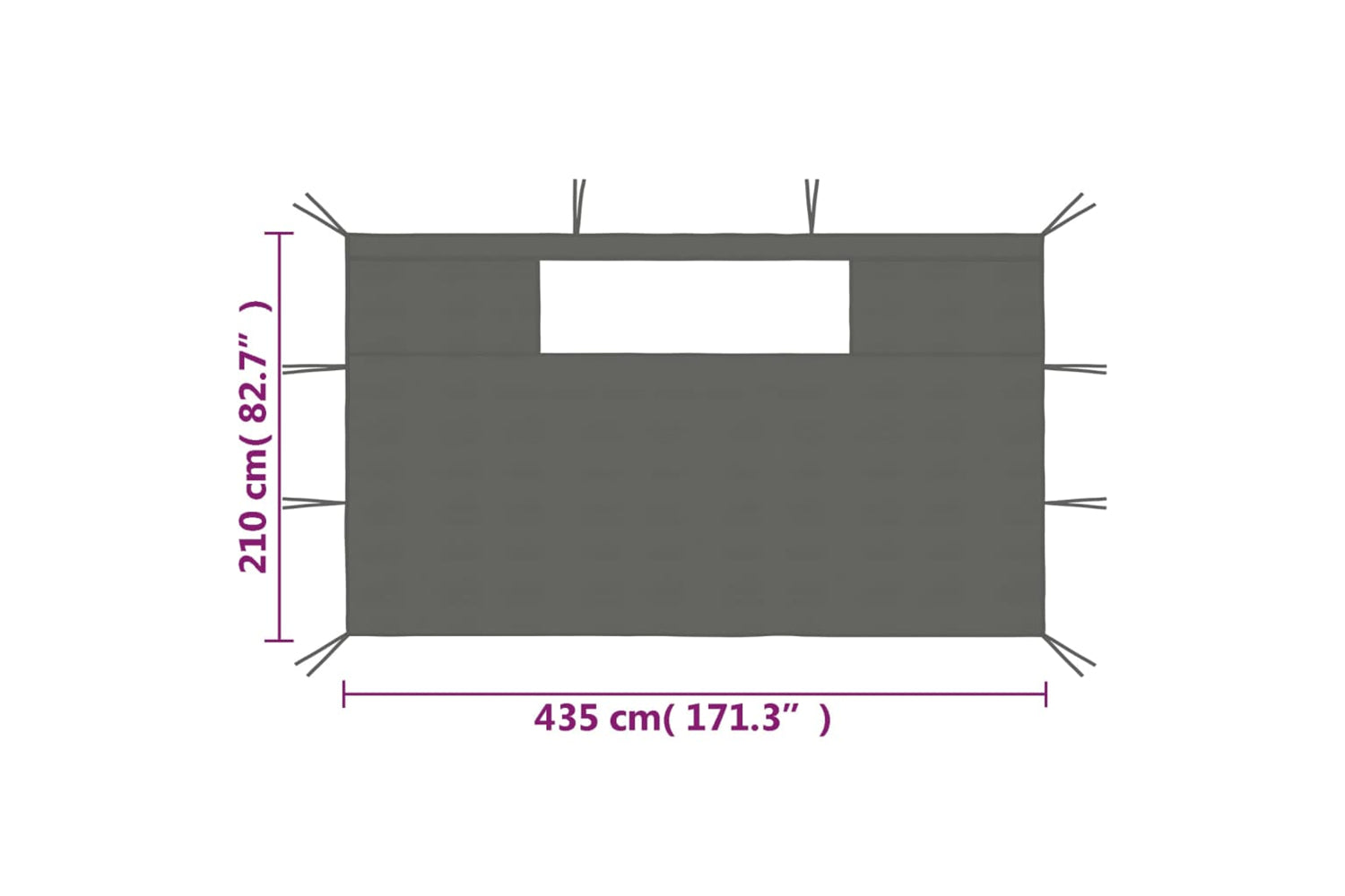 Vidaxl 3070419 Gazebo Sidewalls With Windows 2 Pcs Anthracite-5