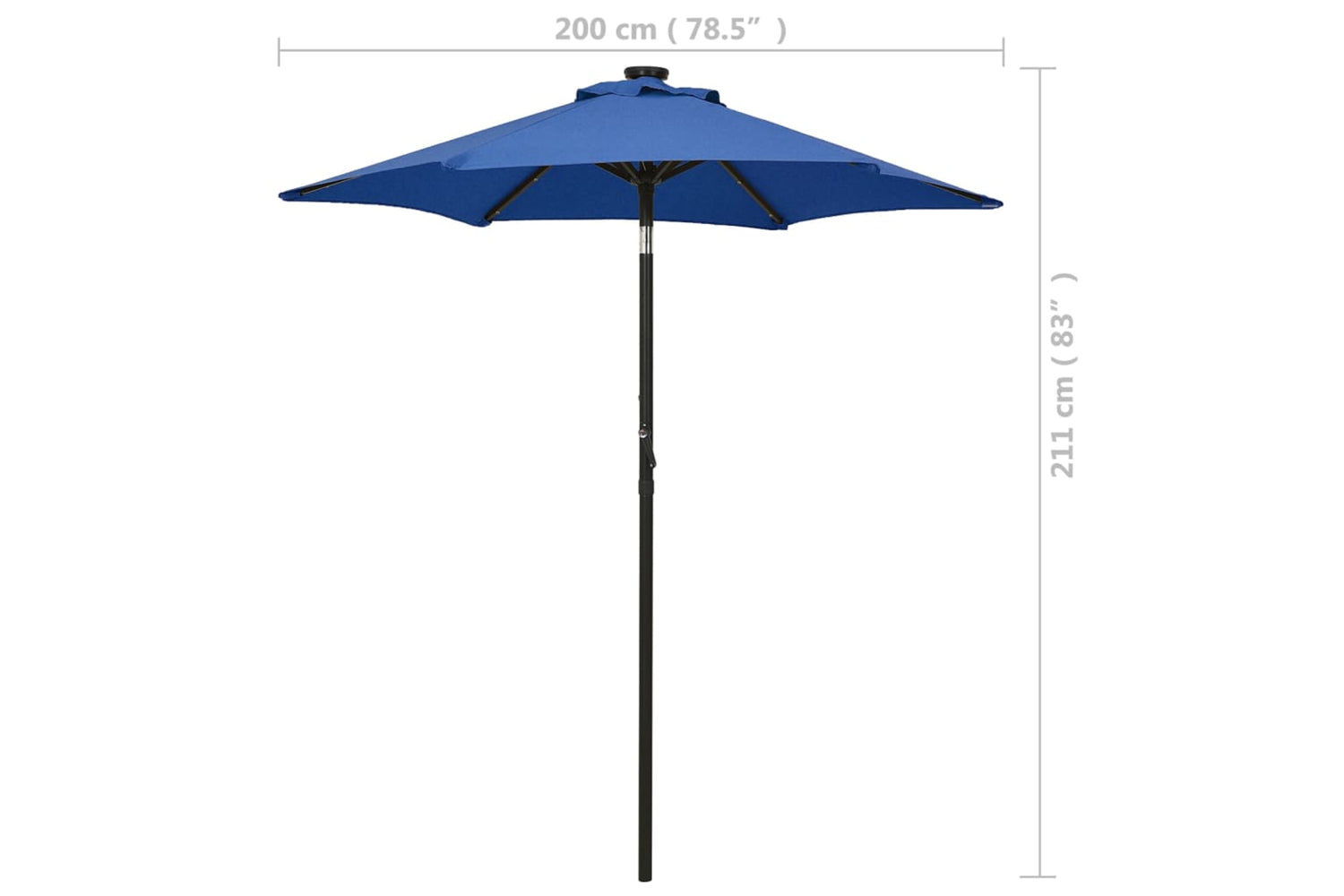 Vidaxl 313564 Parasol With Led Lights Azure Blue 200x211 Cm Aluminium-9