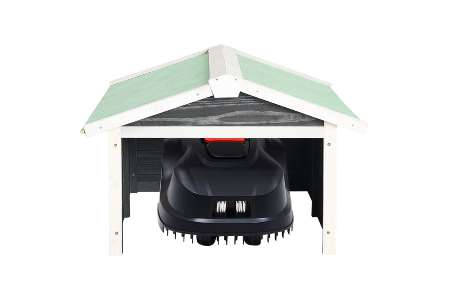 vidaXL 170879 Robotic Lawn Mower Garage 72x87x50cm Grey And White Firwood-2