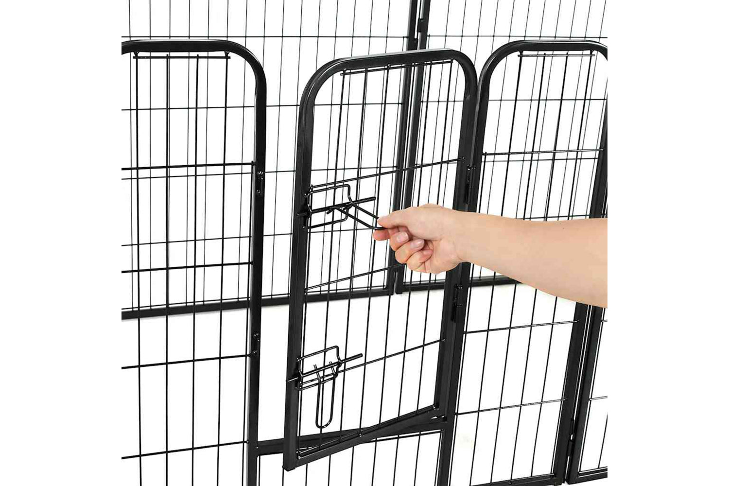 vidaXL 275492 Dog Playpen 16 Panels Steel 60x80cm Black-6