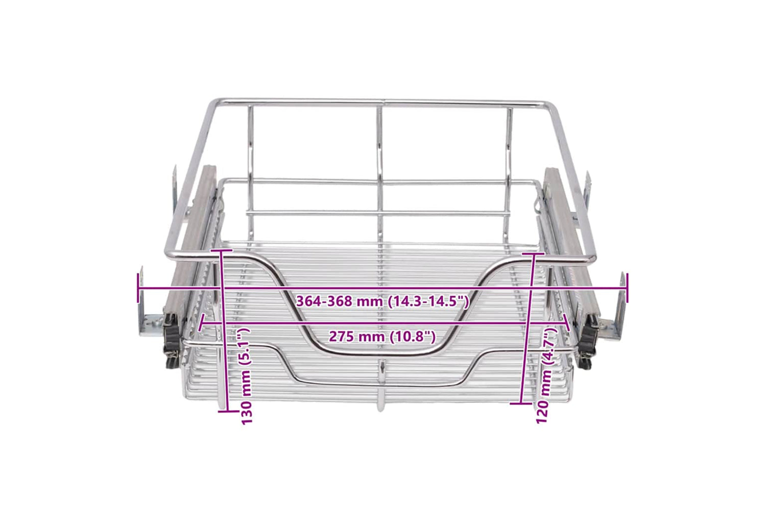 Vidaxl Pull-out Wire Baskets 2 Pcs Silver 400 Mm-7