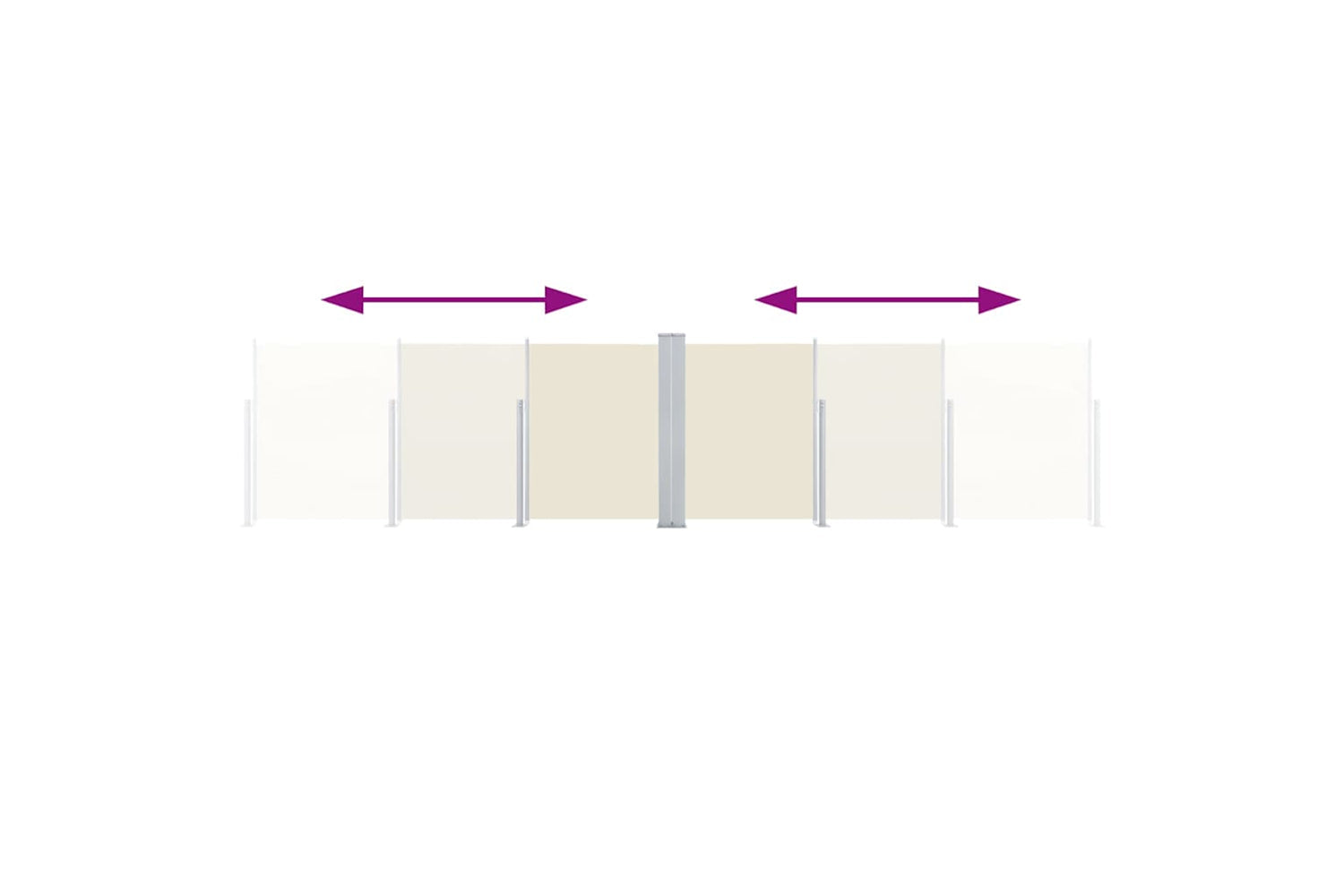 vidaXL 48449 Retractable Side Awning Cream 120x600cm-5