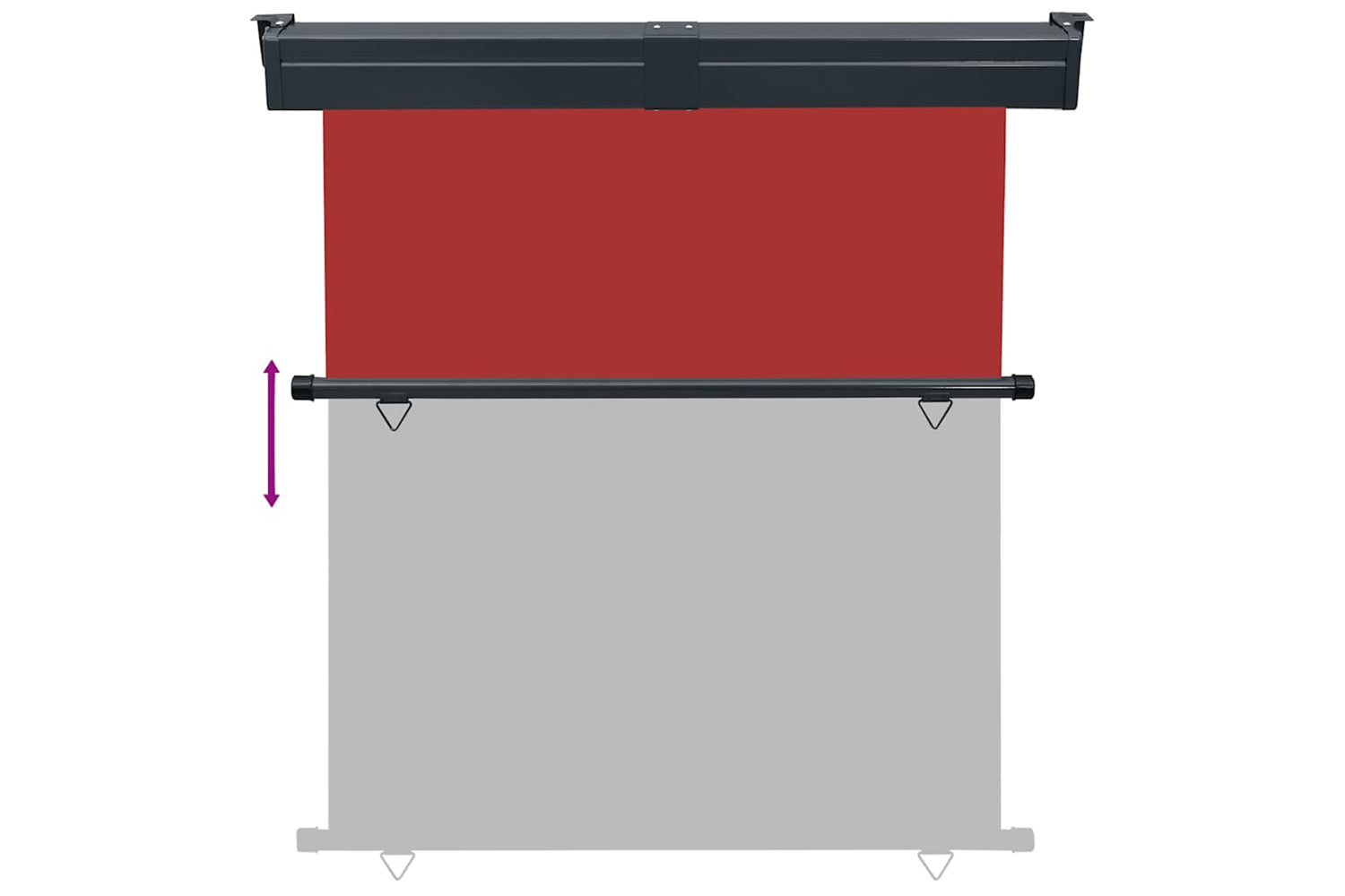 vidaXL 48439 Balcony Side Awning 170x250cm Red-5