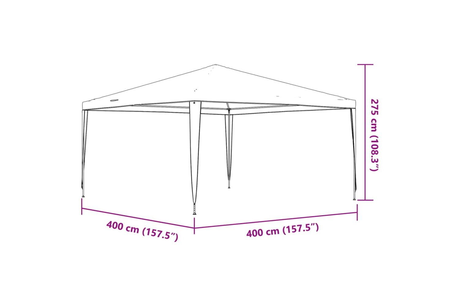 Vidaxl 48503 Party Tent 4x4 M Blue-7