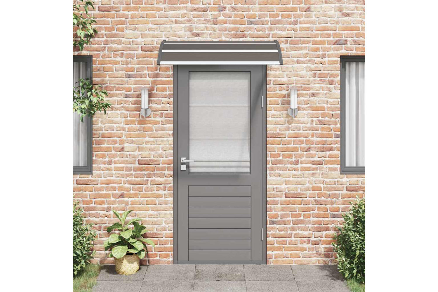 Vidaxl Door Canopy Black 120x75 Cm Pc-2