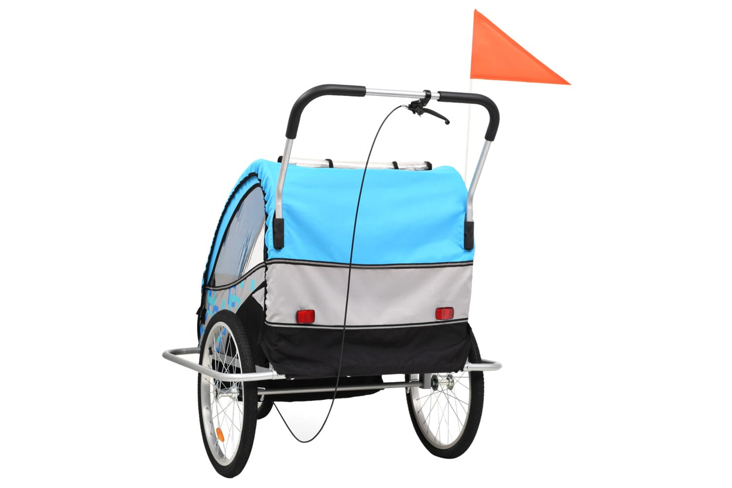 Vidaxl 2-in-1 Bike Trailer & Stroller Blue And Grey-4