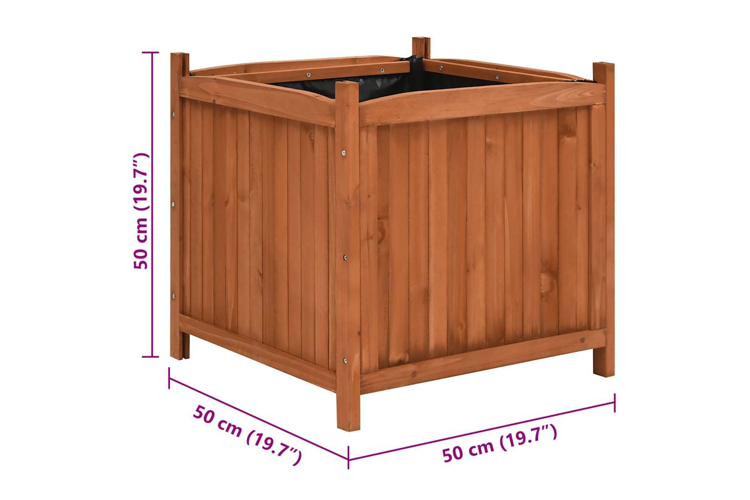 vidaXL 47250 Raised Beds 2 Pcs 50x50x50cm Firwood-5