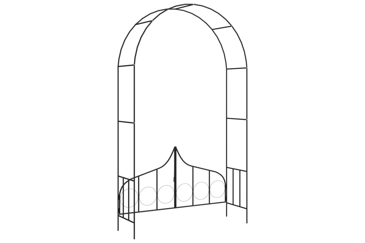 vidaXL 47092 Garden Arch With Gate Black 138x40x238cm Iron-4