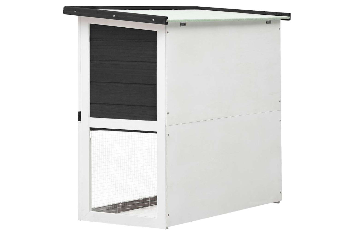 Vidaxl 170831 Outdoor Rabbit Hutch 1 Door Grey Wood-4