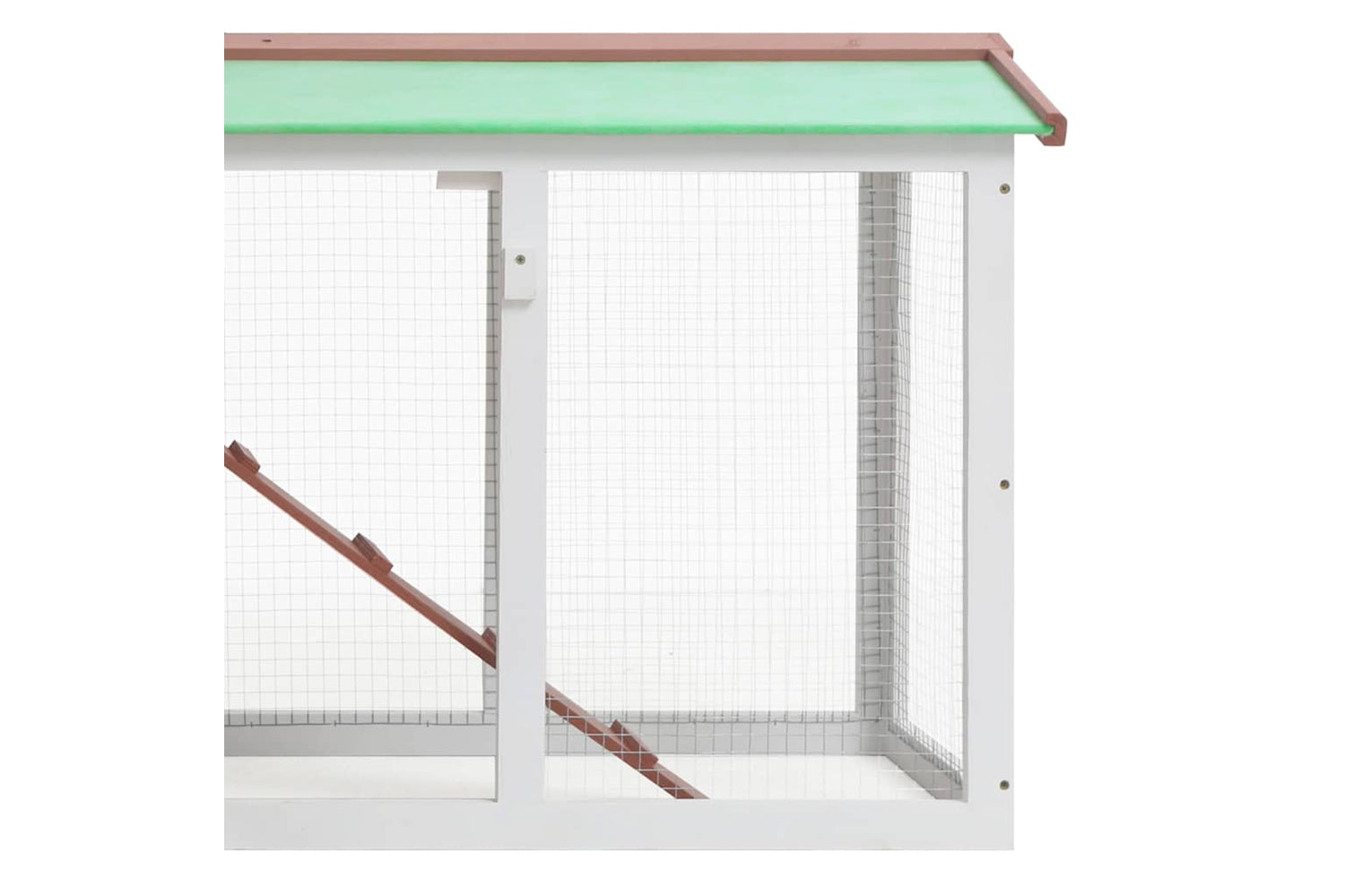 Vidaxl 170841 Outdoor Large Rabbit Hutch Brown And White 145 X 45 X 84 Wood-4