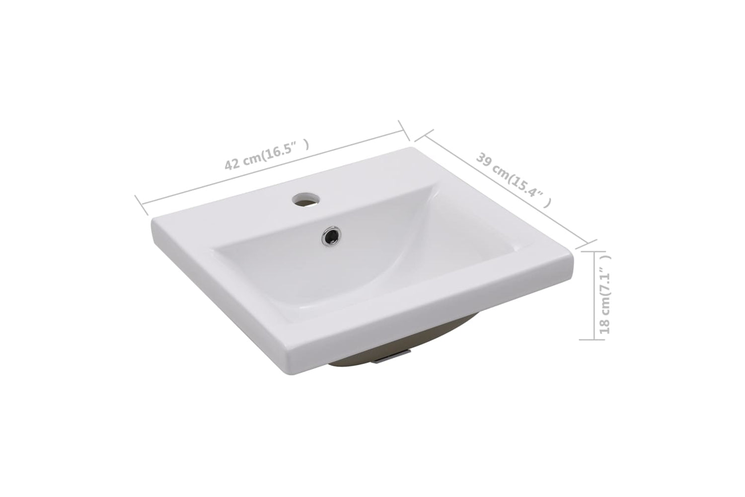 vidaXL 145060 Built-in Basin 42x39x18cm Ceramic White-6