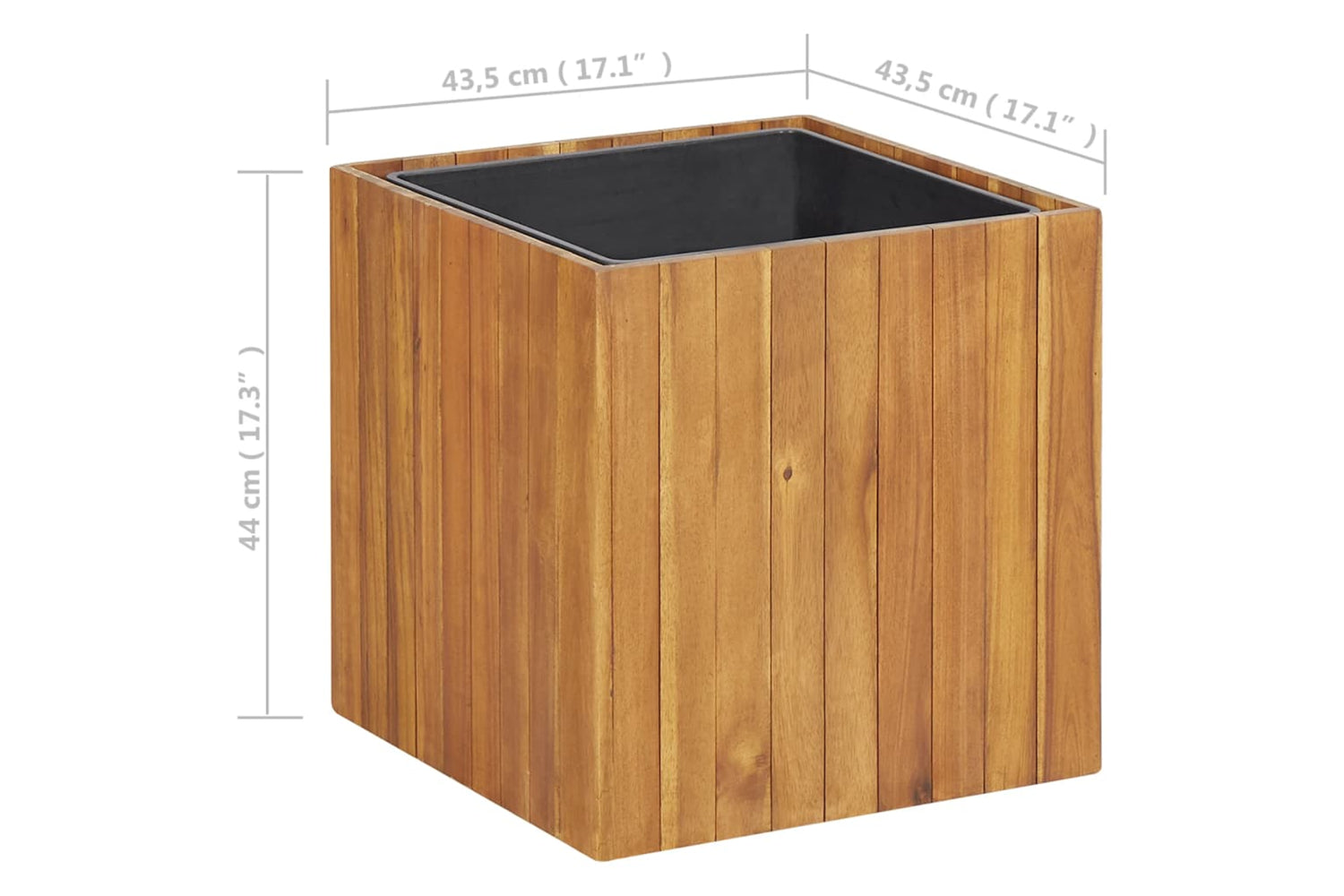vidaXL 46569 Garden Raised Bed Pot 43.5x43.5x44cm Solid Acacia Wood-8