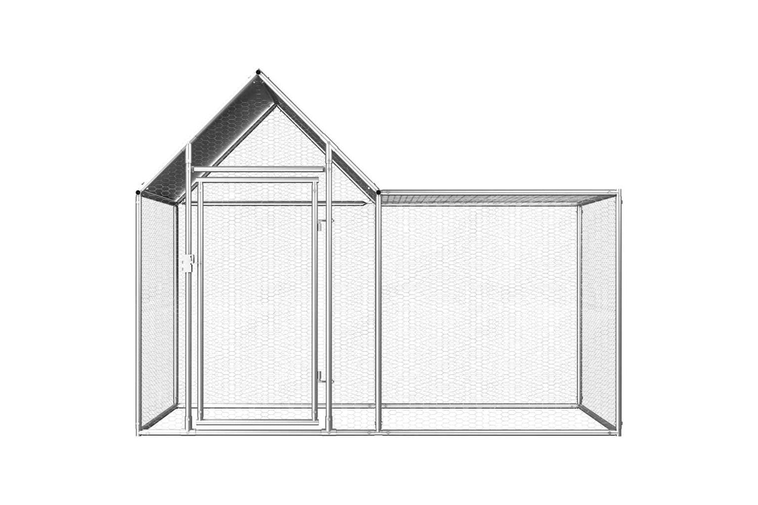 Vidaxl Chicken Coop 2x1x1.5 M Galvanised Steel-2