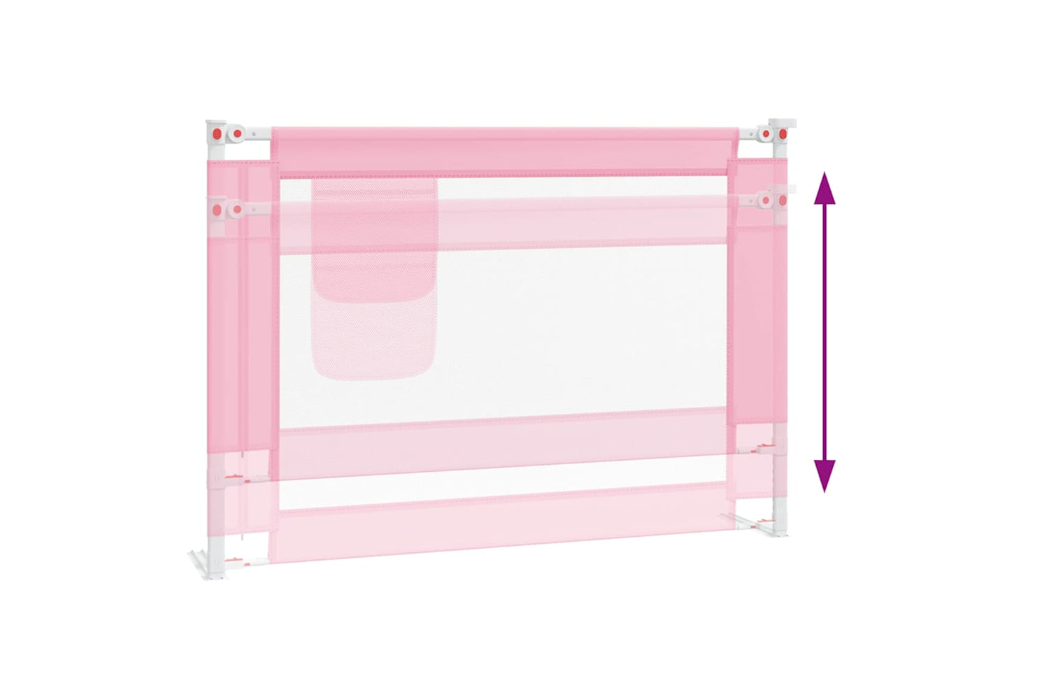 Vidaxl Toddler Safety Bed Rail Pink 90x25 Cm Fabric-5