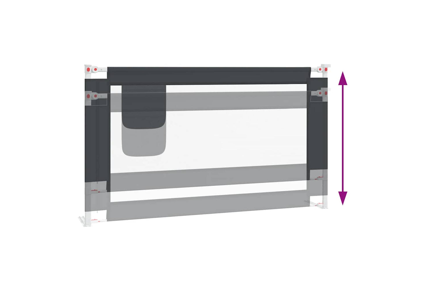 Vidaxl Toddler Safety Bed Rail Dark Grey 140x25 Cm Fabric-5