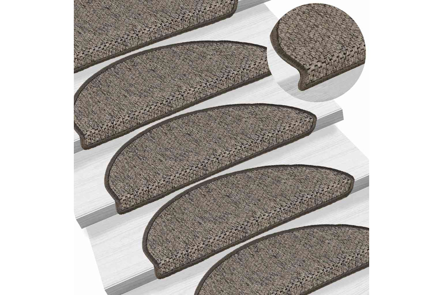 vidaXL 326872 Stair Mats Self-adhesive Sisal-look 15 Pcs 65x21x4cm Anthracite-6