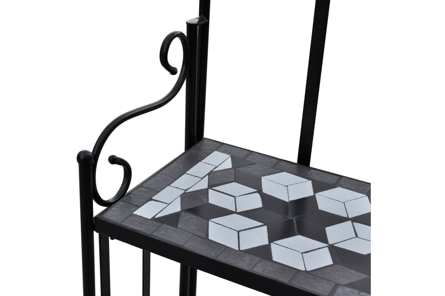 Vidaxl 41133 Plant Stand Plant Display Black White Mosaic Pattern-3