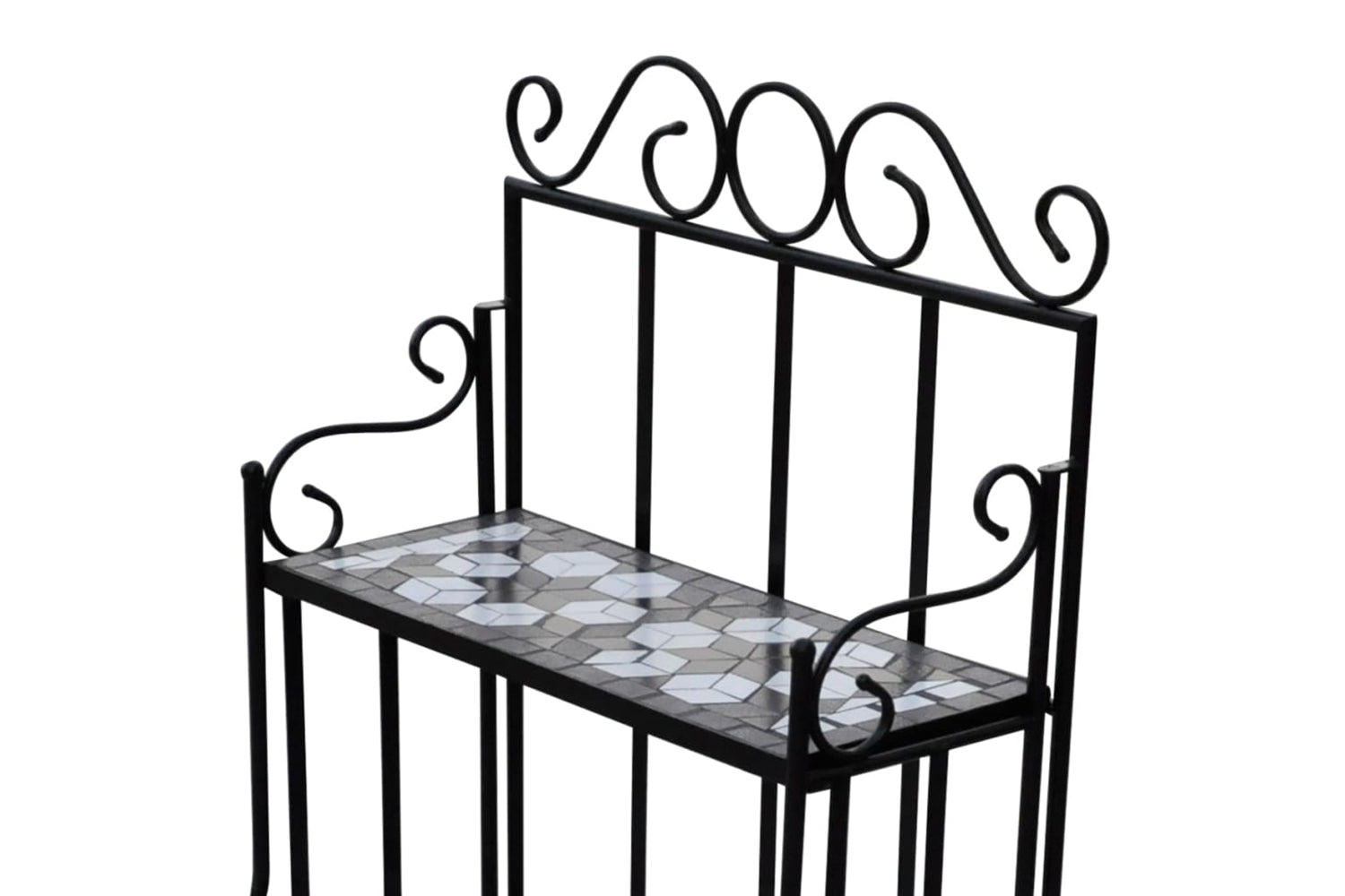 Vidaxl 41133 Plant Stand Plant Display Black White Mosaic Pattern-4
