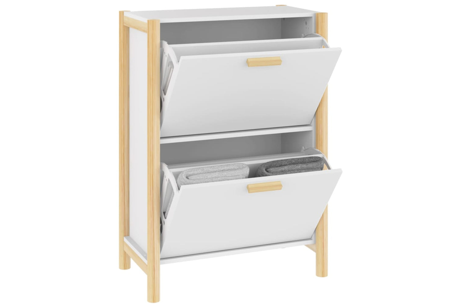 vidaXL 345684 Shoe Cabinet White 57.5x33x80cm Engineered Wood-4