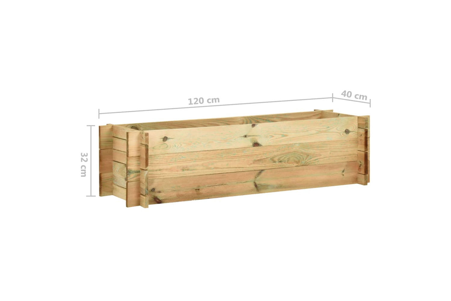vidaXL 43349 Garden Raised Vegetable Bed Impregnated Pinewood 120cm-5
