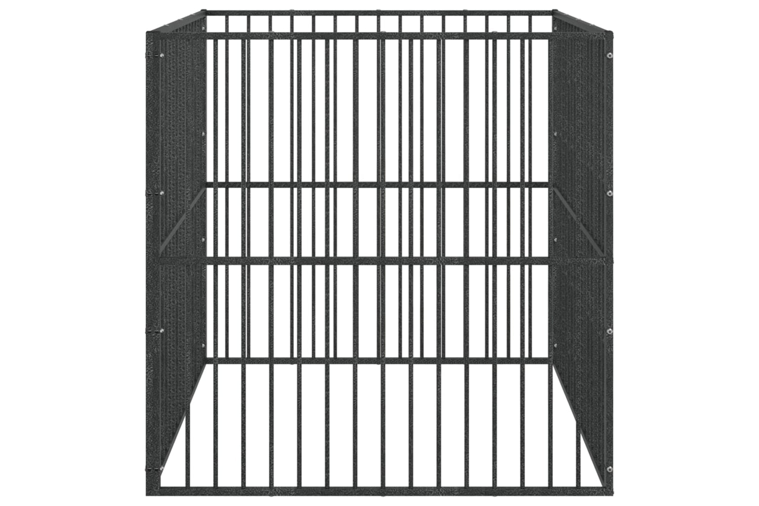 Vidaxl 172209 Dog Playpen 4 Panel Black Galvanised Steel-3
