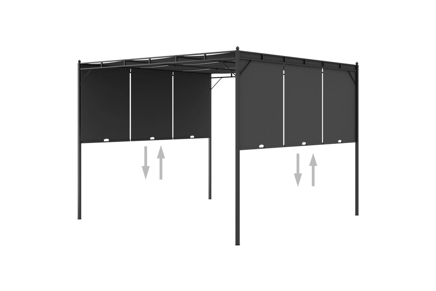 Vidaxl 47995 Garden Gazebo With Side Curtain 3x3x2.25 M Anthracite-6
