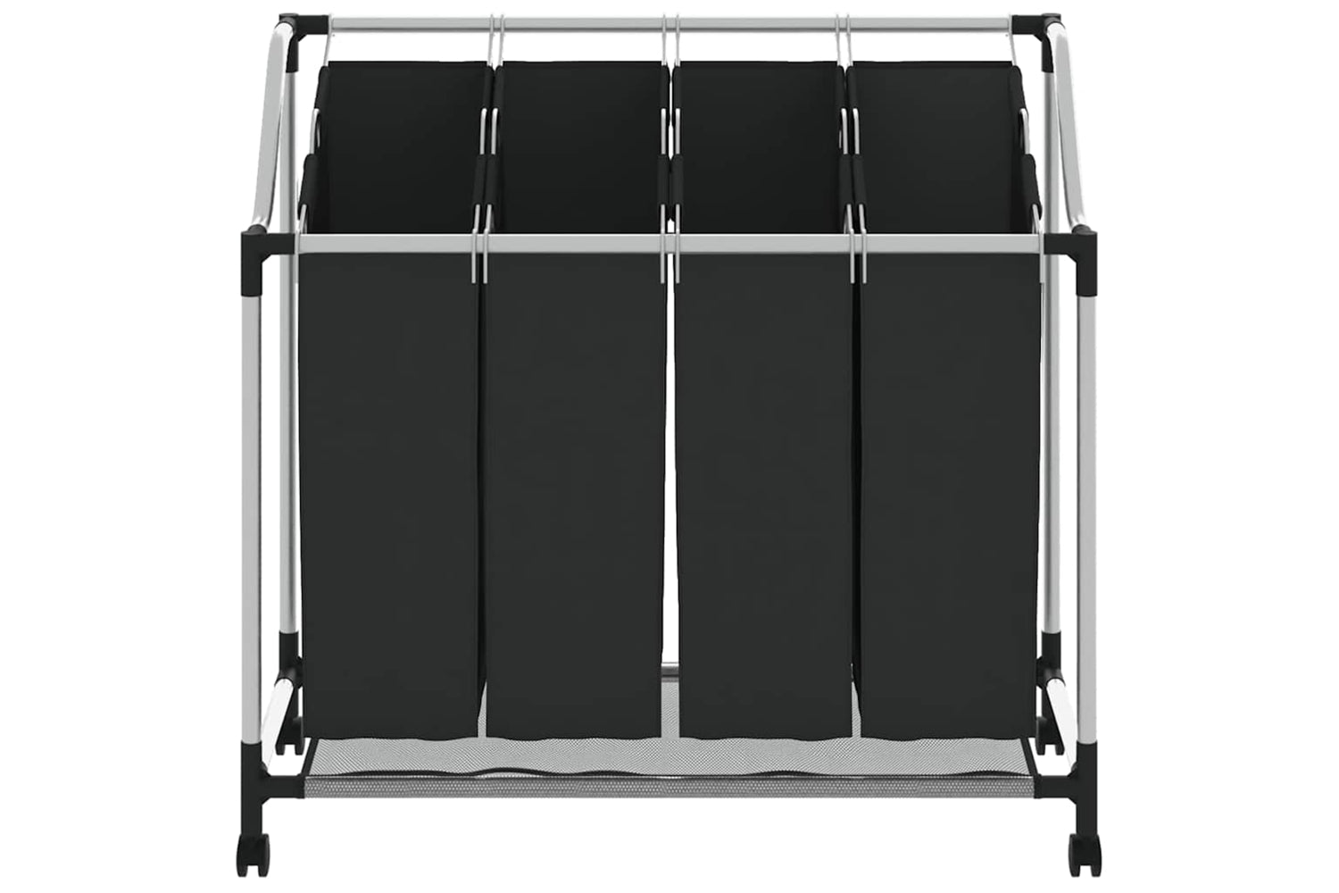 Vidaxl 240367 Laundry Sorter With 4 Bags Black Grey-4