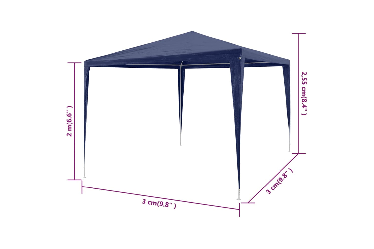 Vidaxl Partytent 3x3 Blue-6