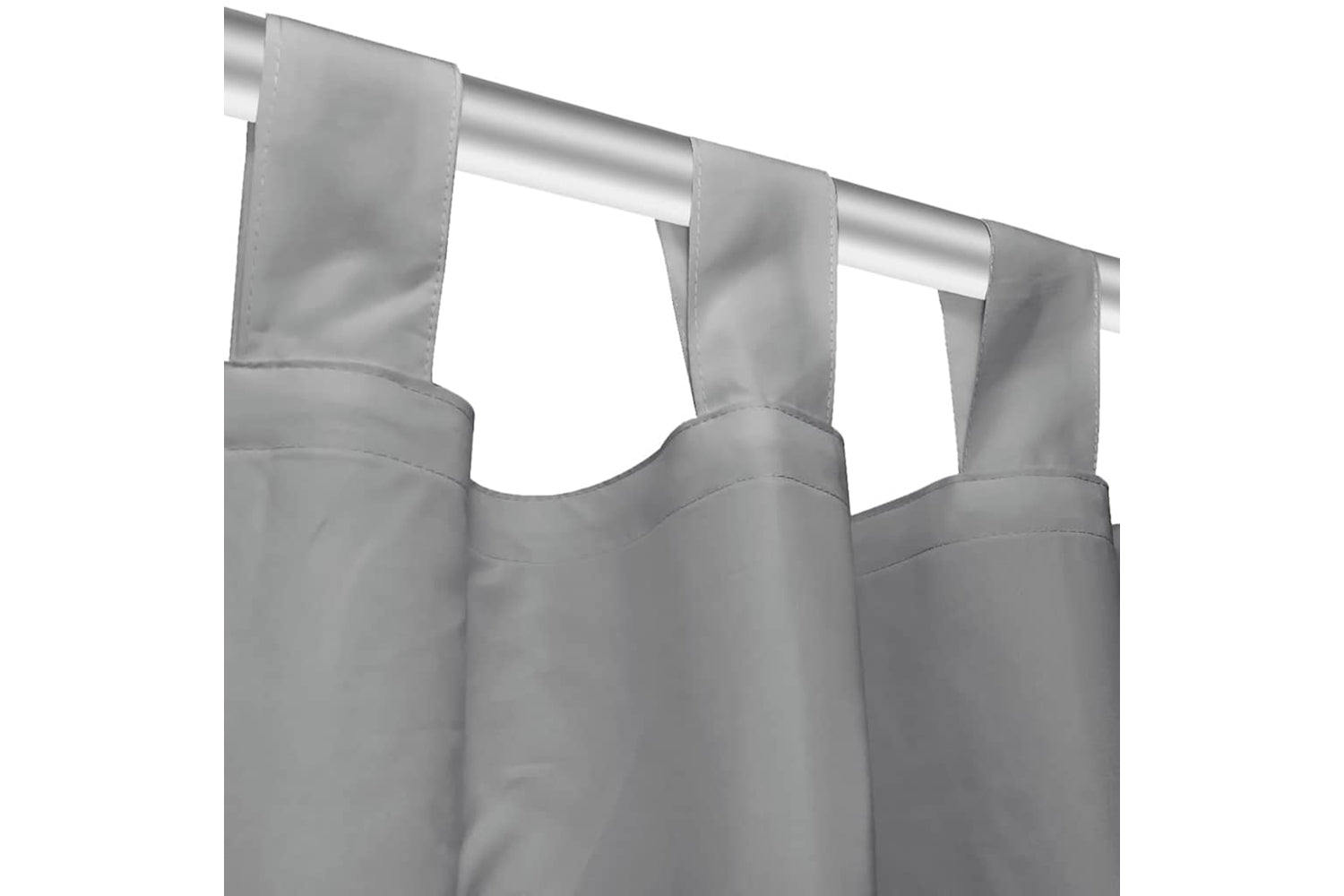 vidaXL 132213 Micro-satin Curtains 2 Pcs With Loops 140x175cm Grey-4