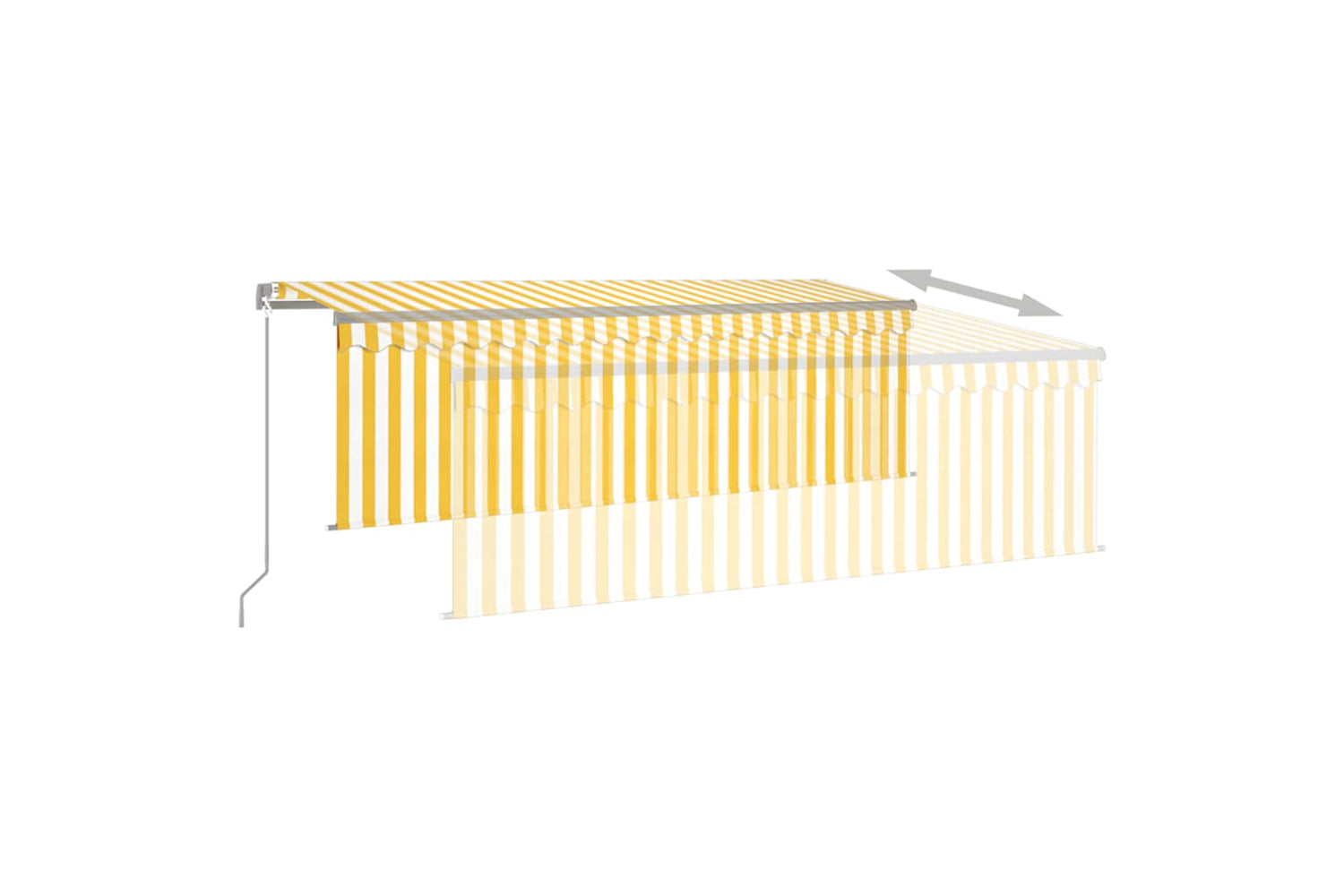 Vidaxl Manual Retractable Awning With Blind&led 4x3m Yellow&white-3