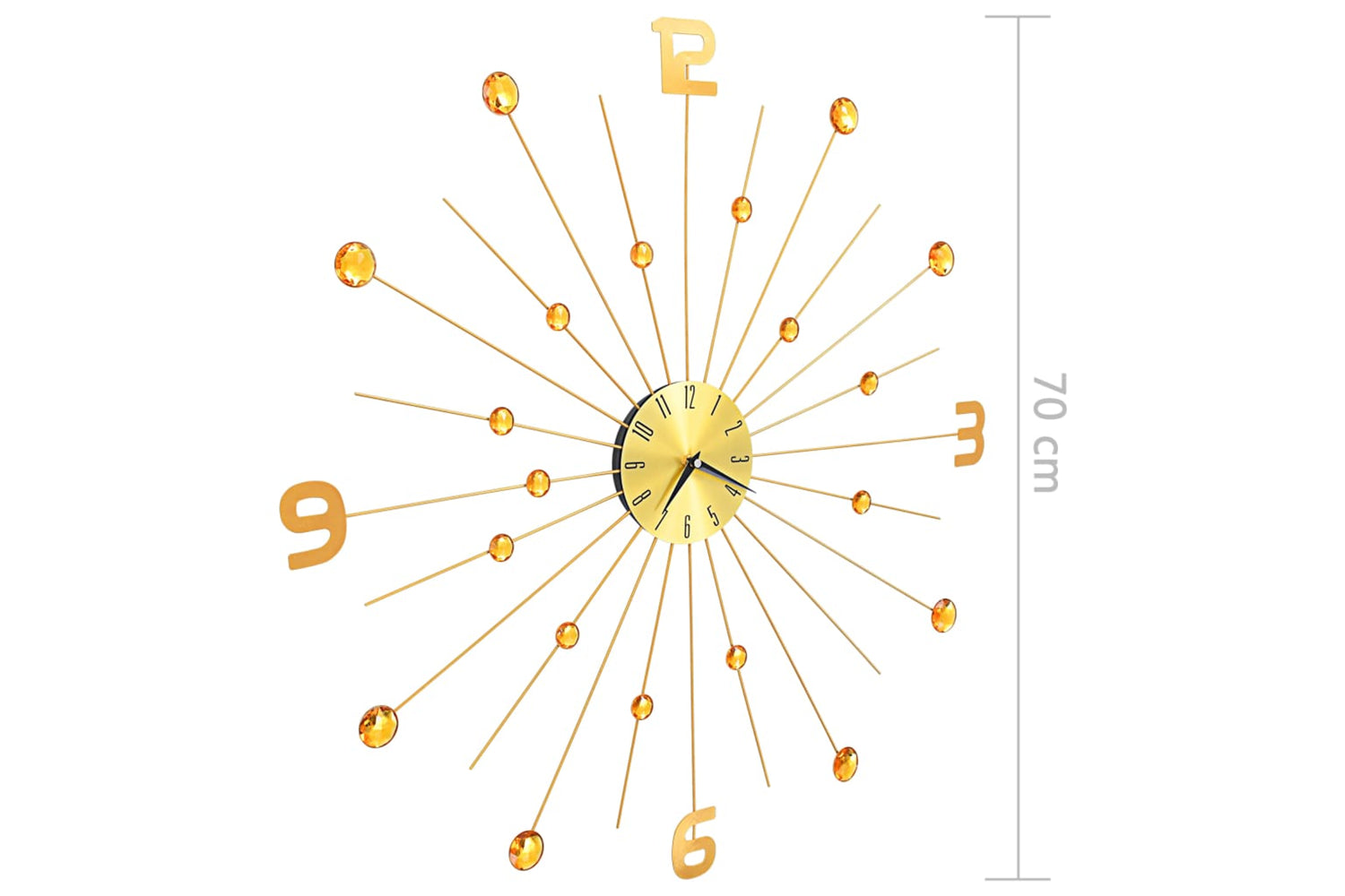 Vidaxl 283857 Metal Wall Clock 70 cm | Golden-6
