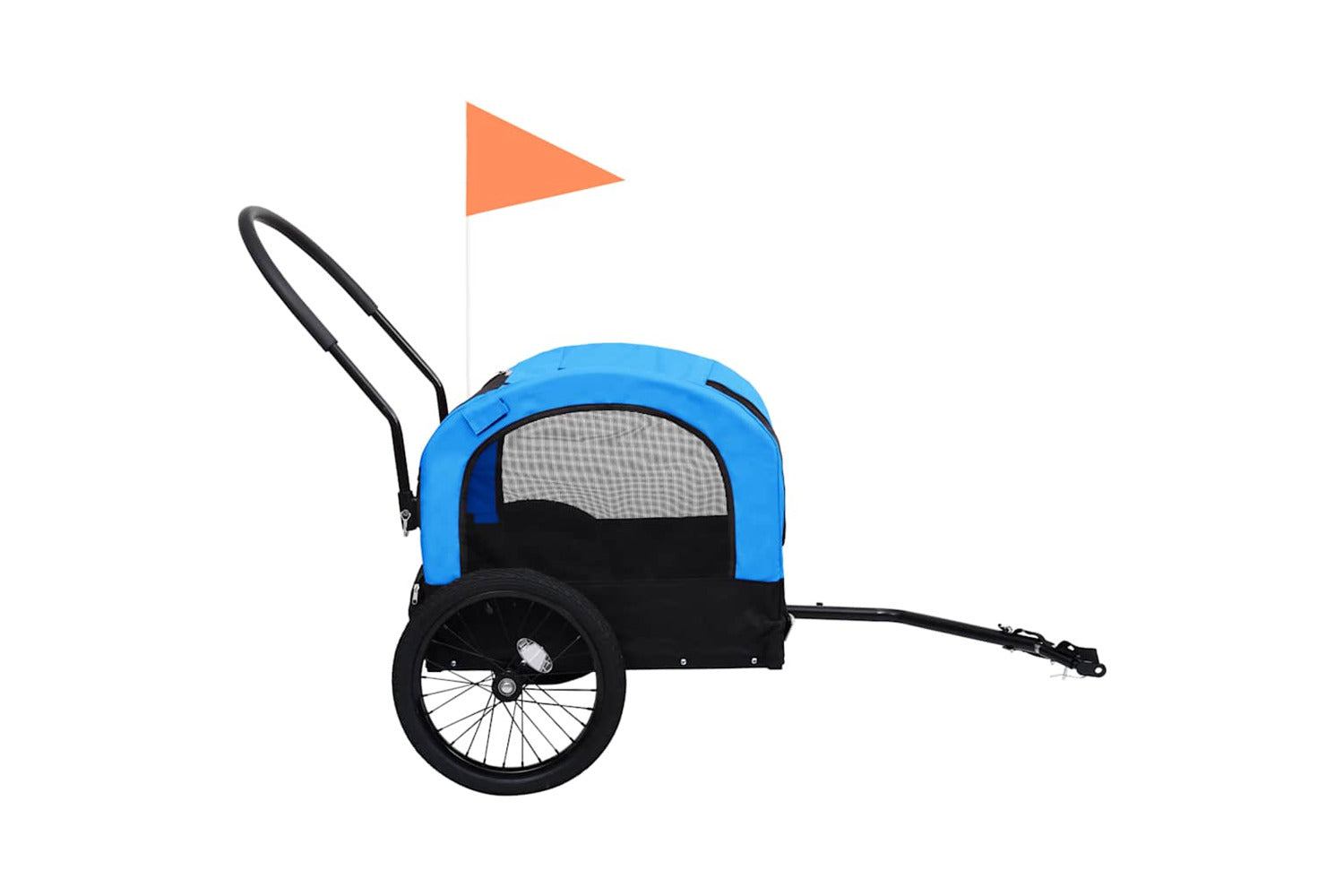 Vidaxl 2-in-1 Pet Bike Trailer & Jogging Stroller Blue And Black-4