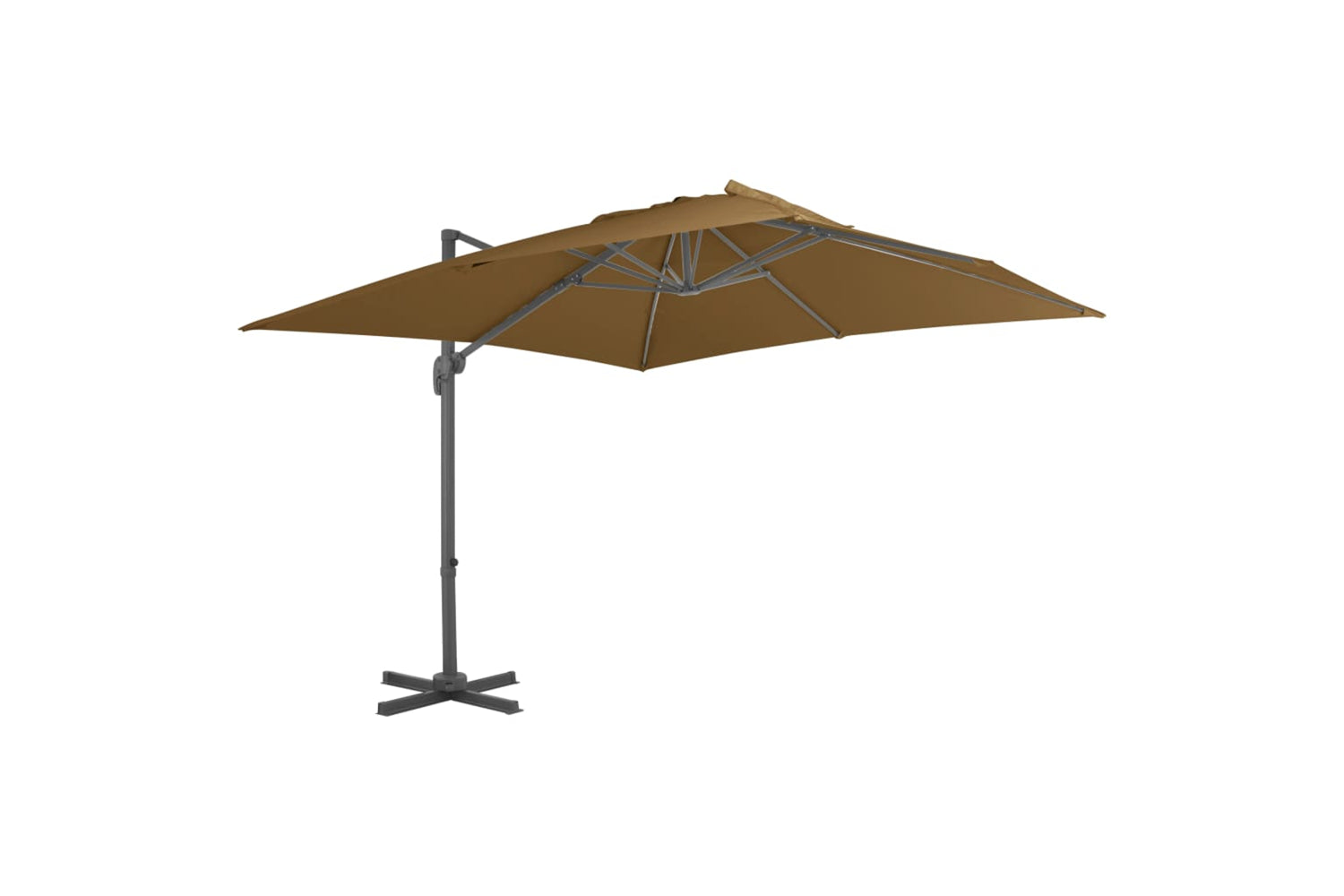 Vidaxl 276348 Outdoor Umbrella With Portable Base Taupe-2