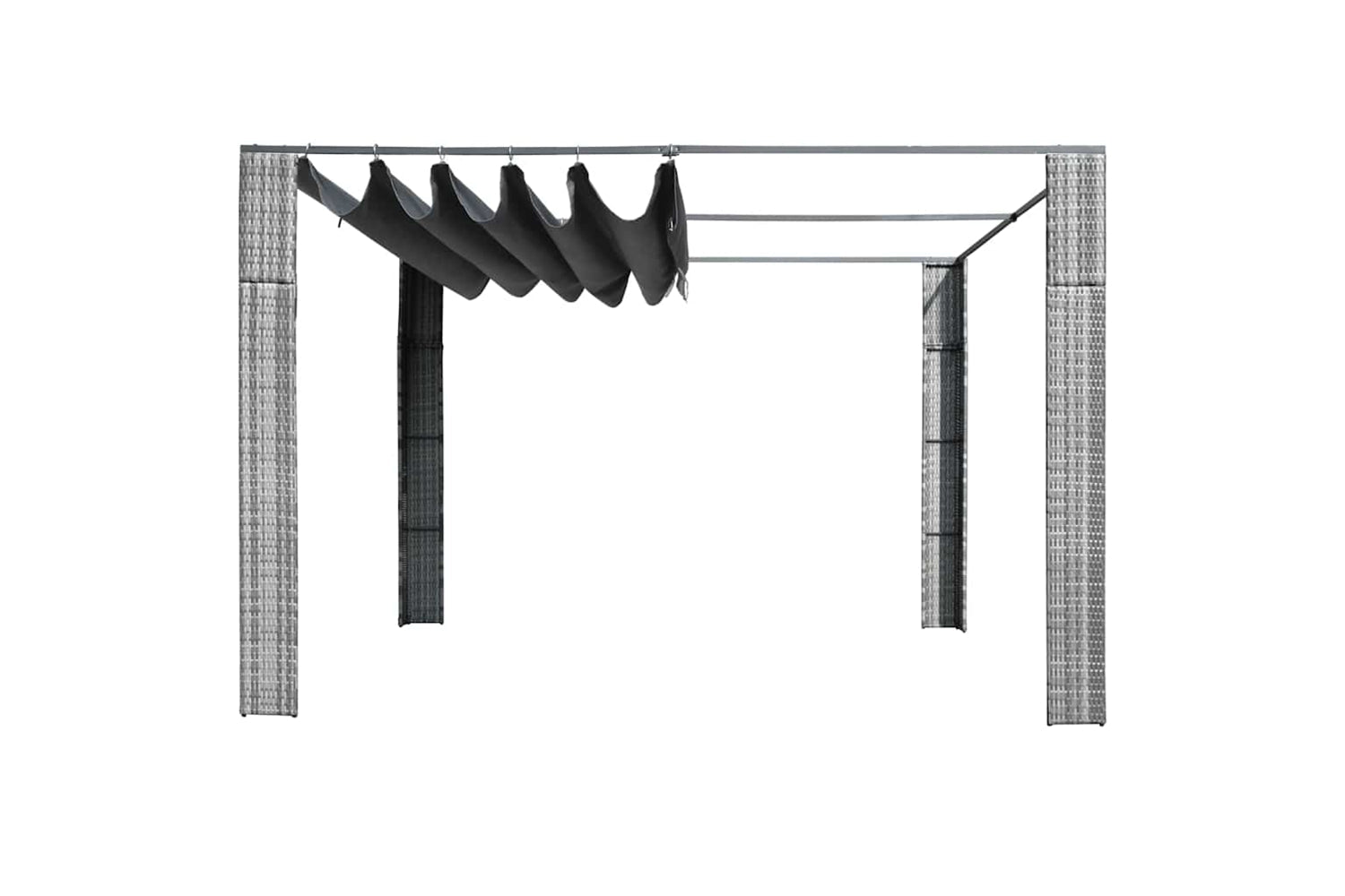 vidaXL 44818 Gazebo With Roof Poly Rattan 300x300x200cm Grey And Anthracite-2