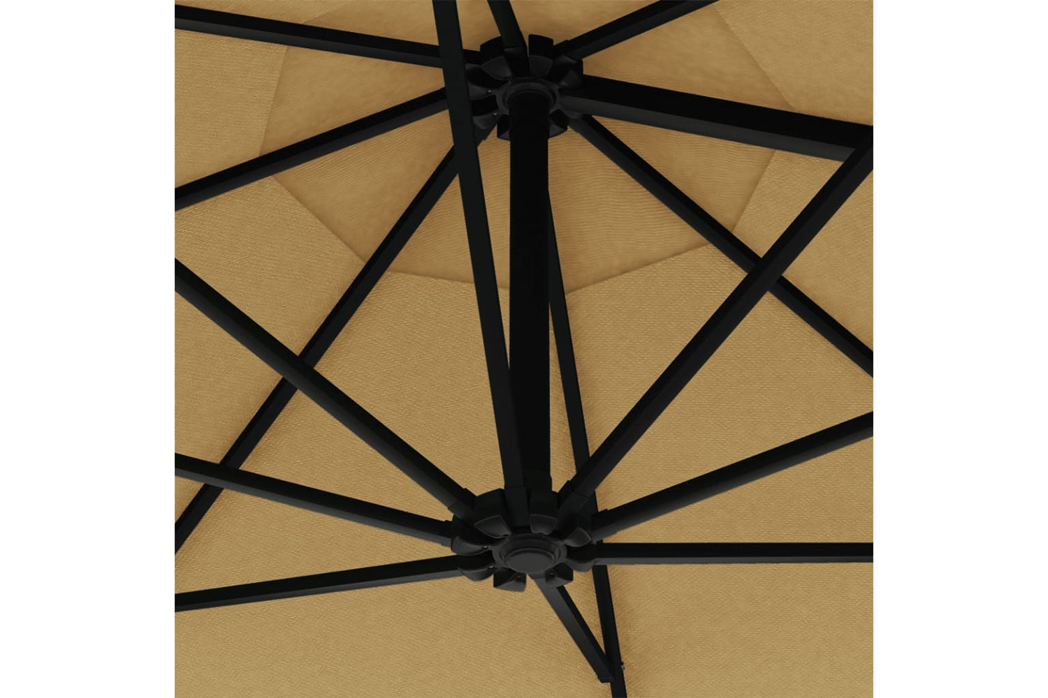 vidaXL Wall-mounted Parasol With Metal Pole 300cm Taupe-7
