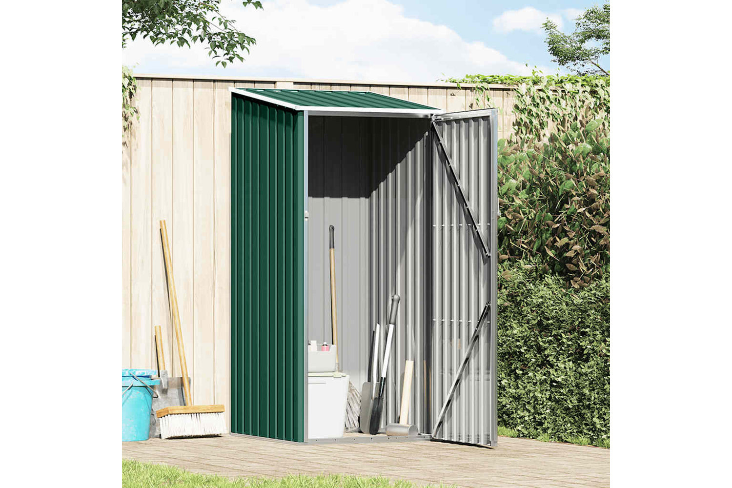 vidaXL 46289 Garden Shed Green 87x98x159cm Galvanised Steel-2