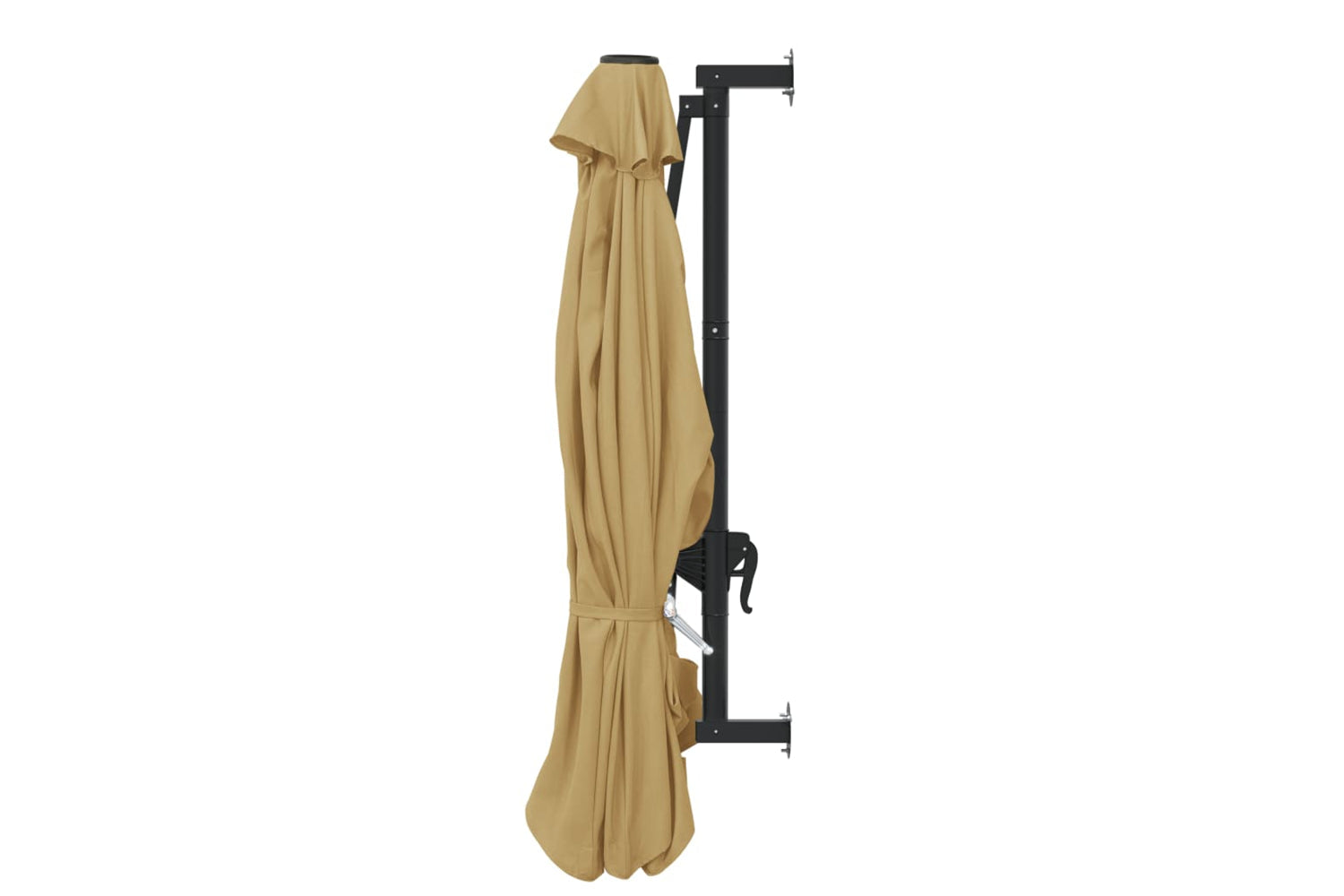 vidaXL Wall-mounted Parasol With Metal Pole 300cm Taupe-5