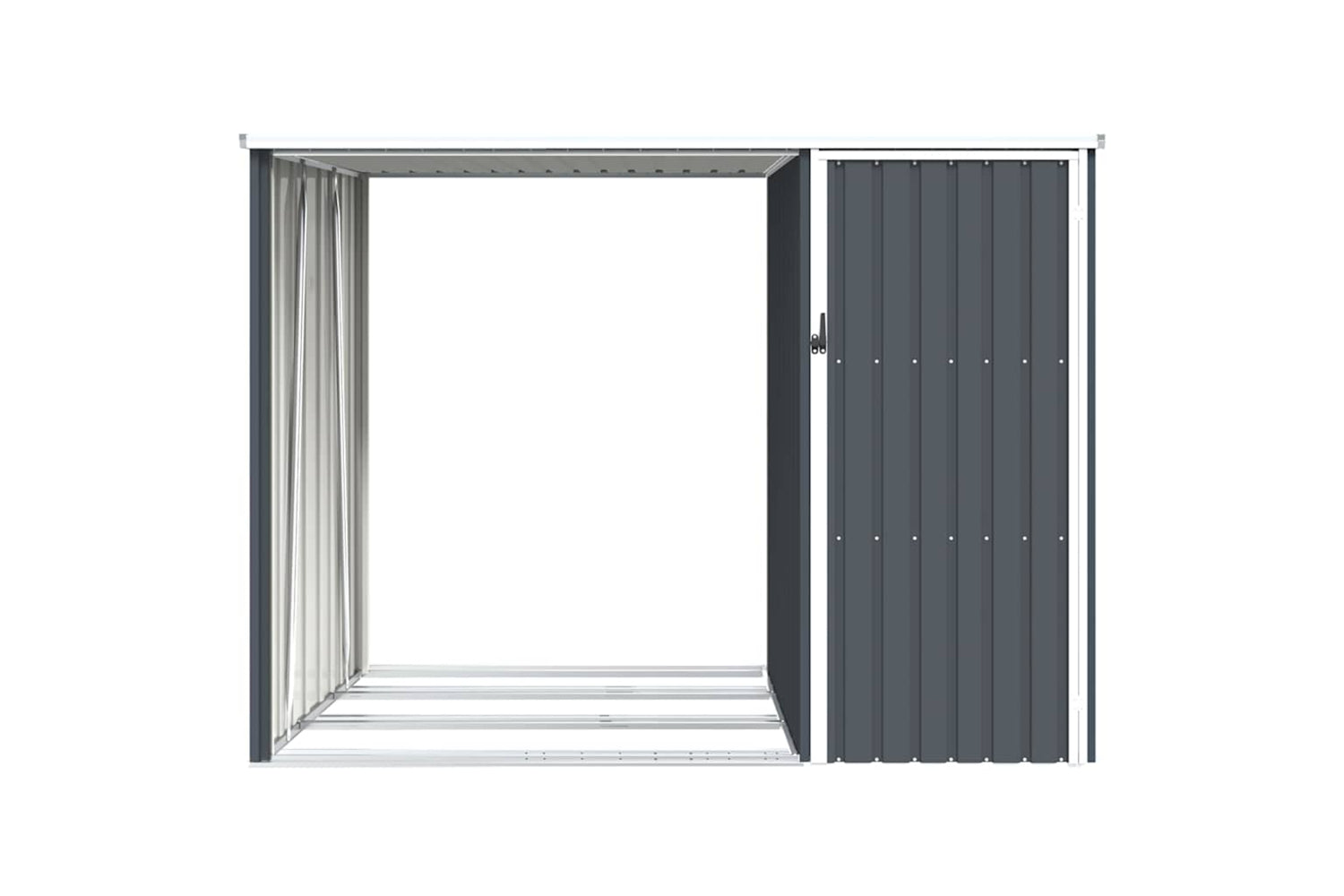 vidaXL 46295 Garden Firewood Shed Anthracite 245x98x159cm Galvanised Steel-5