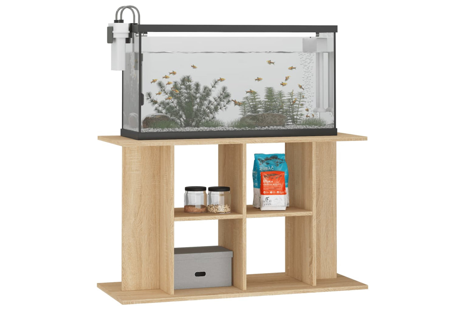 vidaXL 833586 Aquarium Stand Sonoma Oak 100x40x60cm Engineered Wood-2
