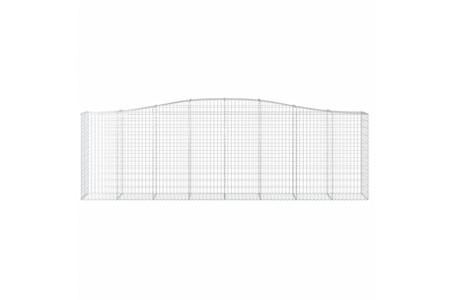vidaXL 3145972 Arched Gabion Baskets 5 Pcs 400x50x120/140cm Galvanised Iron-3