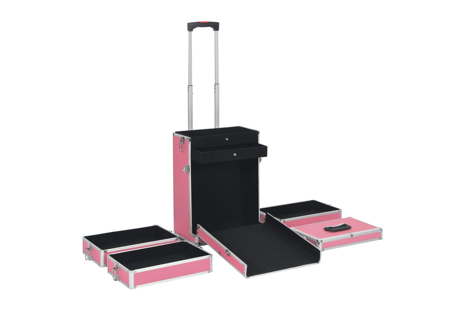 vidaXL 91813 Make-up Trolley Aluminium Pink-5